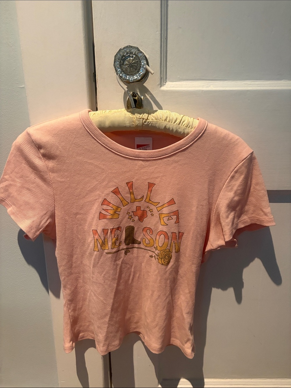 American Eagle Outfitters Peach-Pink Ribbed Tee